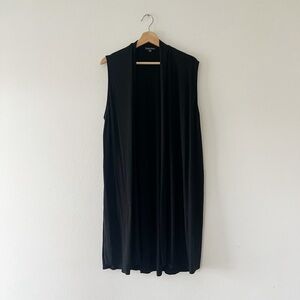 EILEEN FISHER | Viscose Spandex Blend Sleeveless Long Drape Vest | M